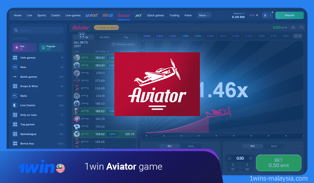 Di 1win Casino anda boleh menemui permainan Aviator yang popular dengan reka bentuk dan peraturan yang mudah