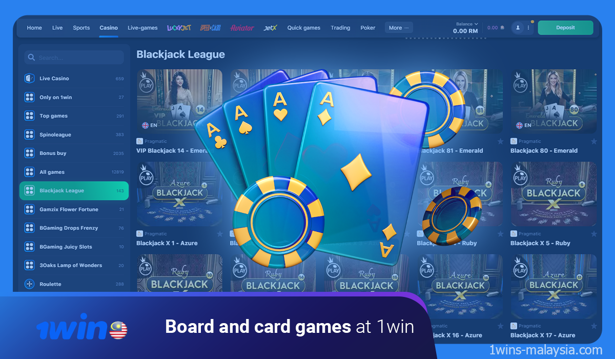 1win Casino offers Malaysian users to play popular Table Games