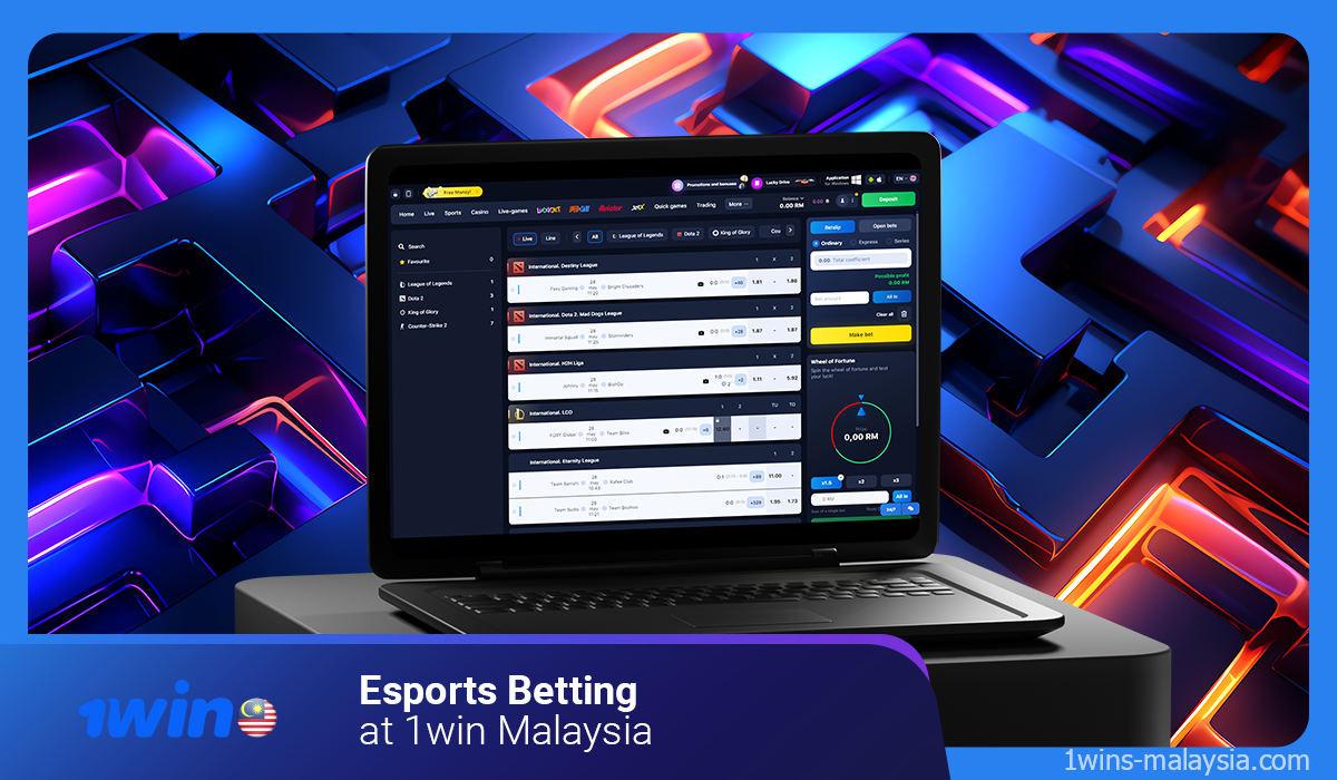 1win offers users the opportunity to bet real money in esports