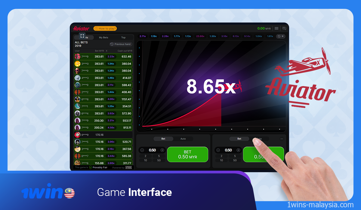 The interface of the 1win Aviator game is simple and easy to use for any user