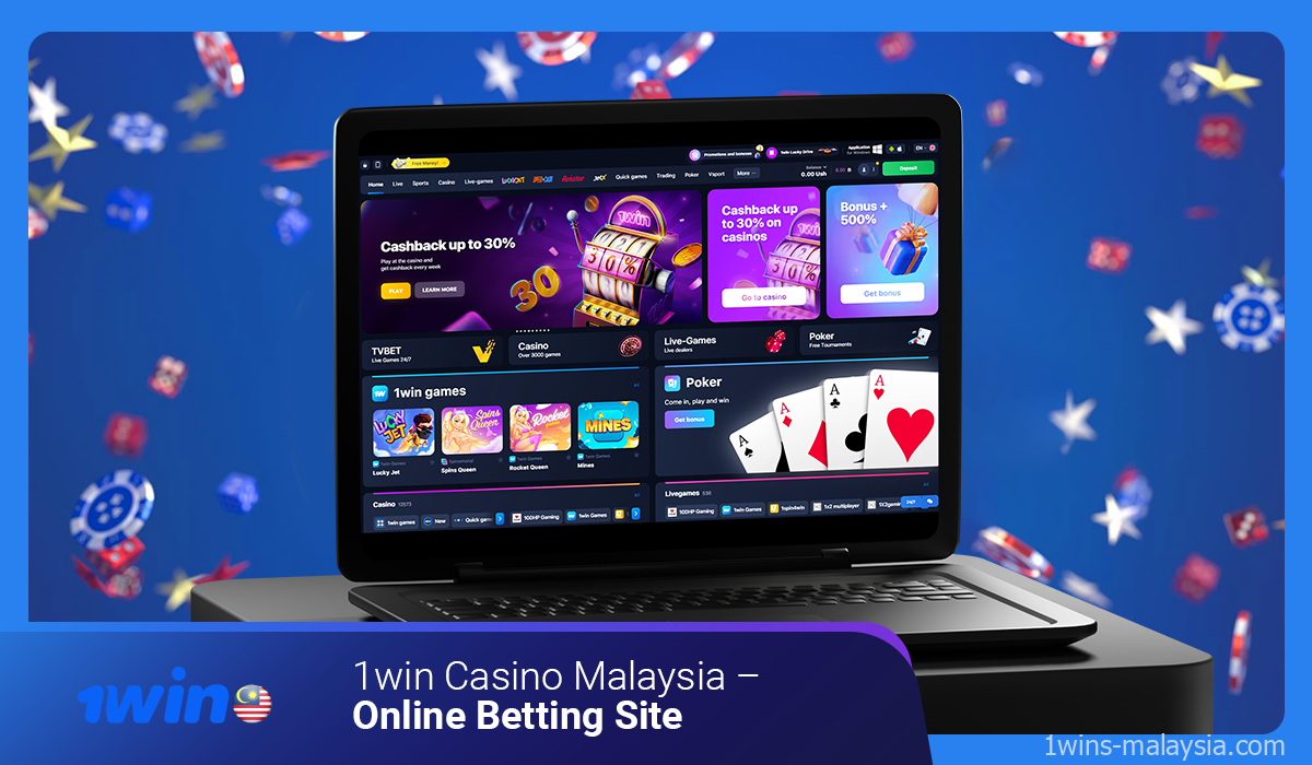 Setiap pengguna dari malaysia boleh memulakan pertaruhan dan bermain permainan kasino di laman web 1win